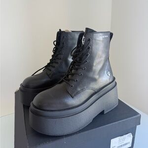 Black Platform Ankle Boots by Naked Wolfe